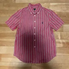 ラルフローレン半袖シャツ 赤と白のストライプ