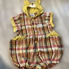 SECOND CLUB チェック柄ロンパース