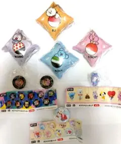 くら寿司コラボBT21オリジナルクッションチャーム＋オマケ３種類！新品未使用！