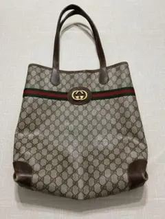 GUCCI オールドグッチ GG柄 トートバッグ シェリーライン