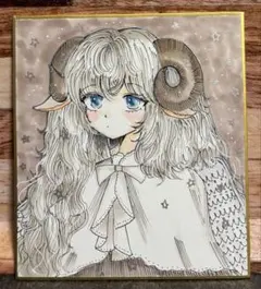 手描きイラスト オリジナル 羊 天使