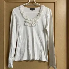 field/dream フリル付き長袖Tシャツ M 白