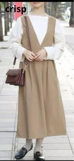 crisp クリスプ ジャンパースカート ブラウン F