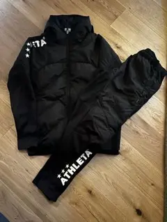 ATHLETA中綿ウォームウェア上下セット 黒 サイズＬ
