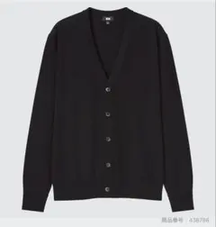 ユニクロ　エクストラファインメリノ Vネックカーディガン（長袖）　黒　Sサイズ