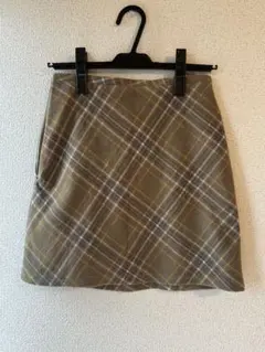 ブラウン チェック柄 冬用スカート