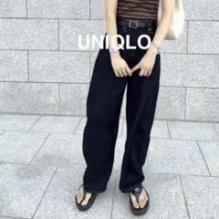 【UNIQLO】バギーカーブジーンズ　23※股下62
