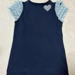 フリル袖ネイビーTシャツ
