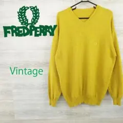 春物 80s フレッドペリー イタリア製＜ウール Vネックニット＞M1177s