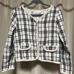 ツイードジャケット ノーカラージャケット