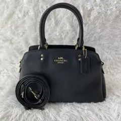 良品 COACH マーゴット F34607 2WAY ハンドバッグ 黒 - メルカリ