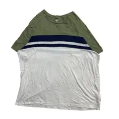 【00s Y2K】OLD NAVY パネルボーダーTシャツ XXL 超ビッグのサムネイル