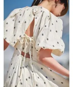 リリーブラウン　変形スリーブワンピース