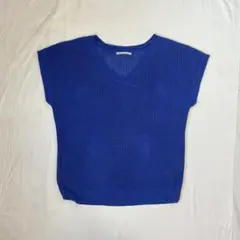 Gap ニット ブルー 大人カジュアル フレンチスリーブ Vネック M/L