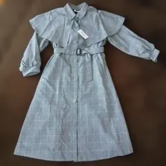 【新品未使用】Hudson honey しまむらトレンチコート チェック柄 M