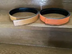 キャメル・オレンジ レザー ベルト 2本セット