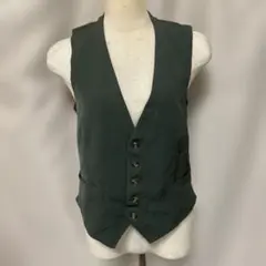 ノースリーブ Vネック ベスト グリーン