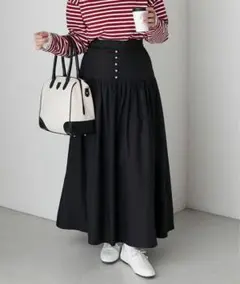 新品　bonlecill パールボタン切替ギャザースカート ap retro