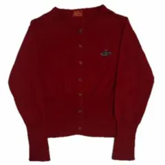 80s Vivienne Westwood 丸首オーブ刺繍カーディガン 赤タグのサムネイル