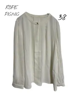 ROPE PICNIC プリーツブラウス トップスホワイト　38
