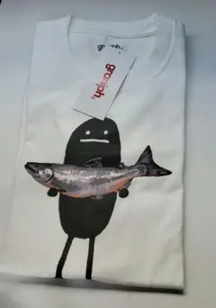 グラニフ 札幌限定 半袖 Tシャツ シャドー 鮭 Sサイズ 白