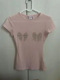 sculptor Bow Bow Baby Tee ピンク　リボンTシャツ　S