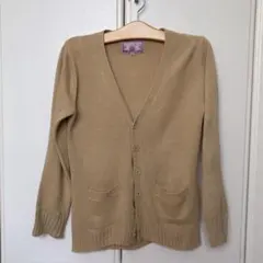 ベージュ スクールカーディガン