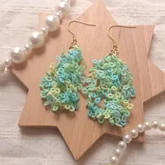 一点物 フリンジ ハンドメイド サージカルステンレス ピアス