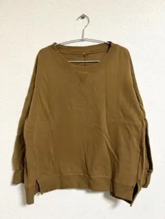 【CLOSSHI】しまむら　ブラウン オーバーサイズ 長袖カットソー 3L