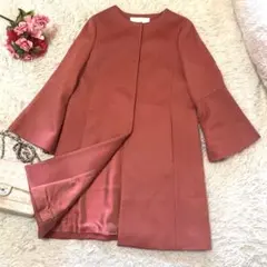 ANAYI アナイ　定価70400円　メルトン袖フレアコート ピンク 38M現行