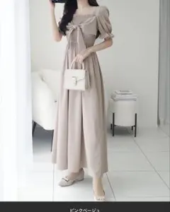 【新品】mily bilet♡大人フェミニン♪ビッグリボンシャーリングワンピース