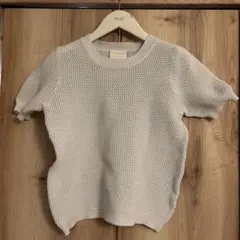 SENSE OF PLACE ホワイトニットセーター 半袖
