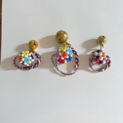 ビーズストラップ 鈴付き カラフル 3点 バラ売り可