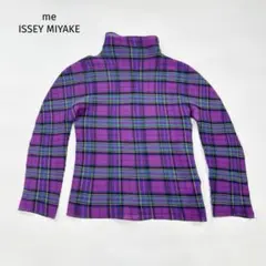 me ISSEY MIYAKE プリーツ ハイネック 長袖カットソー チェックのサムネイル