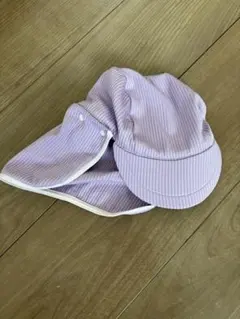 【ユナイテッドアローズ】子供用ストライプ柄 薄紫 水泳帽子 50-55cm