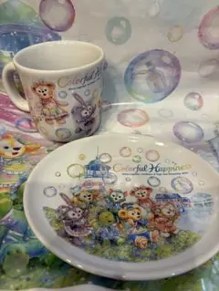 匿名配送　カラフルハピネス ダッフィー ディズニーシー　 プレート　マグカップ