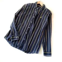 KANGOL 長袖シャツ ストライプ　綿100 Lサイズ ネイビー カジュアル