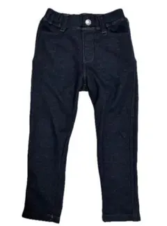 キッズ デニム調パンツズボン120cm 裏起毛