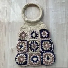 値下げ！！ハンドメイド　モチーフバッグ　かぎ針のサムネイル