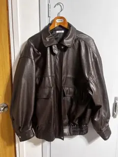 ダークブラウン レザー ジャケット