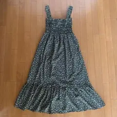 way花柄シャーリングワンピース