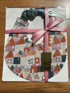 【未使用】ベビースタイ よだれかけ 女の子 ギフト 北欧風 リボン付き