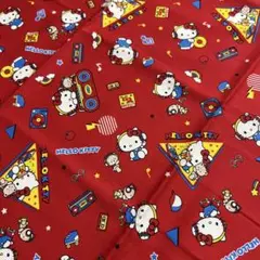 週末限定価格お買い得！大人気！可愛い♪ハローキティ 音楽　プリント生地 赤