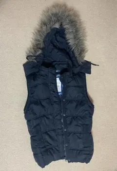 ファー付きダウンベスト　xsサイズ　ブラック