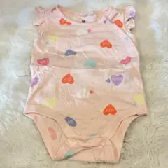 ハート柄ピンクロンパース