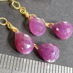 サービス品✨14KGF＊スタールビーの可愛いピアスc25