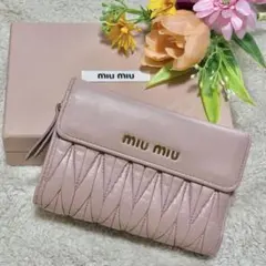 MIU MIU マテラッセ 二つ折り財布 ピンク 5ML225 - メルカリ