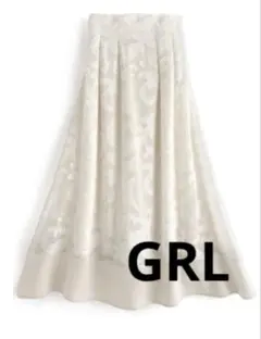 【春夏物セール中】 GRL シアージャガードフレアスカート