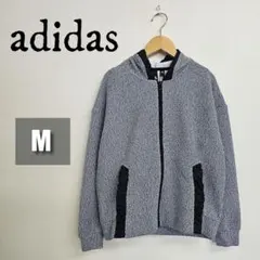 【美品】adidas 長袖パーカー 杢グレー 吸汗速乾性 レディース M