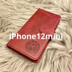 iPhone12miniケース 手帳型 レザー柴犬 新品未使用 シンプル